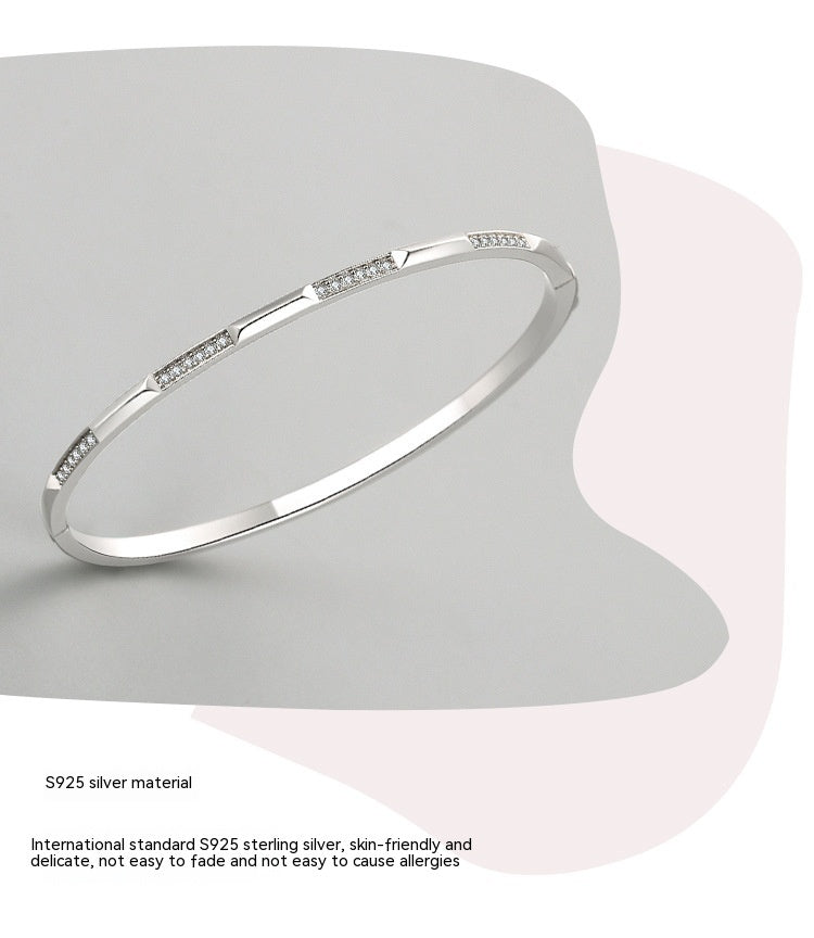 S925 Silver Bracelet Women's Korean-style Micro-inlaid Bracelet Light Luxury