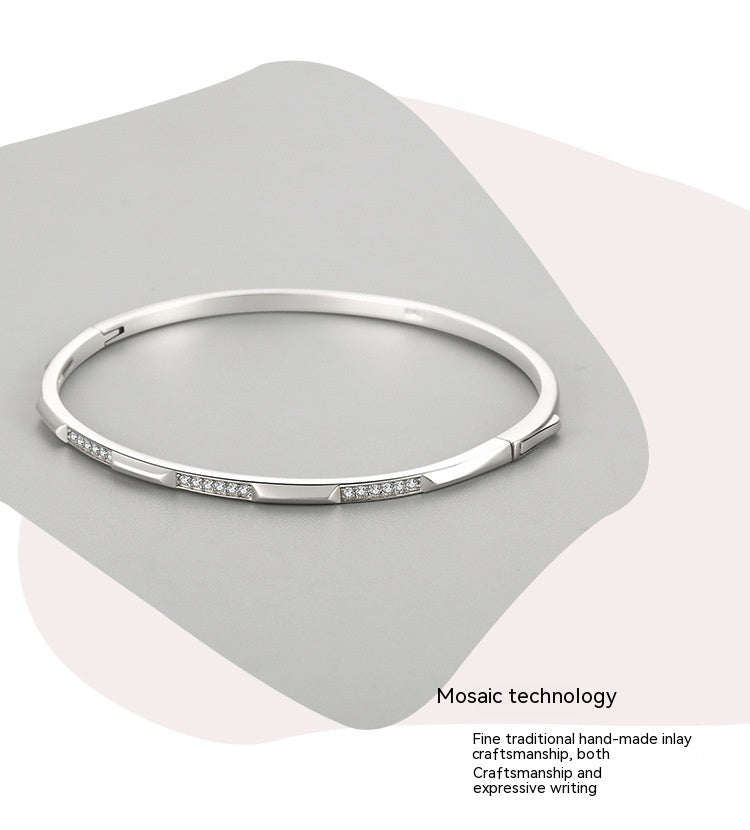 S925 Silver Bracelet Women's Korean-style Micro-inlaid Bracelet Light Luxury