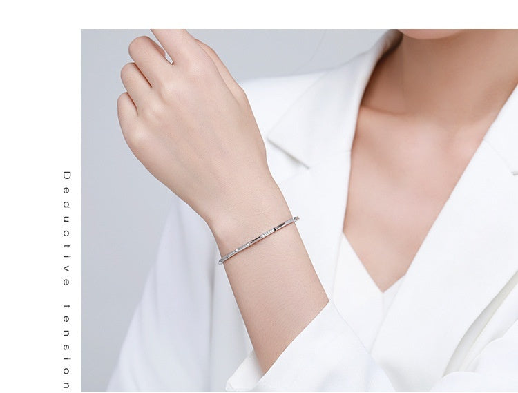 S925 Silver Bracelet Women's Korean-style Micro-inlaid Bracelet Light Luxury