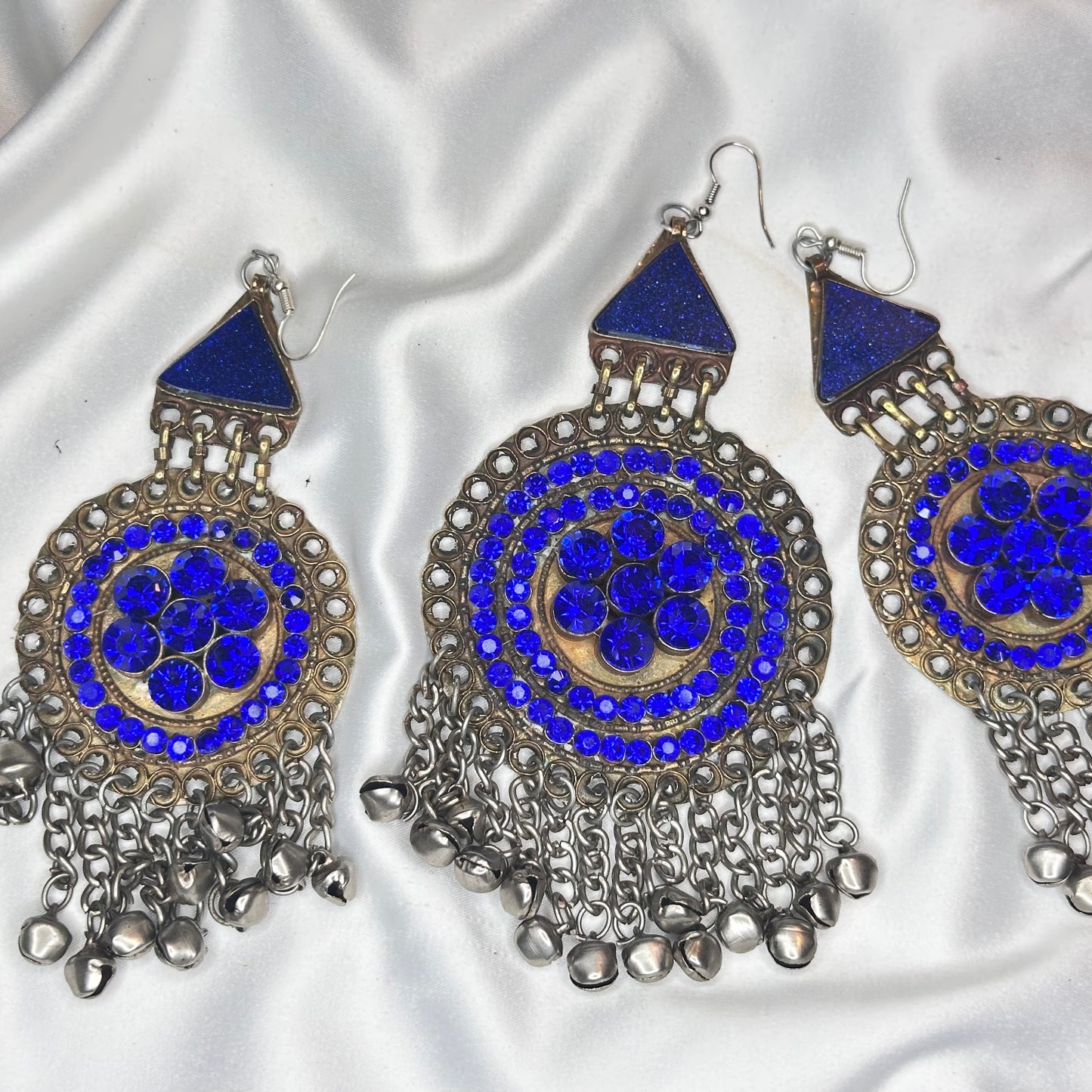 Afghani  Ethnic Boho Necklace Set With - Blue